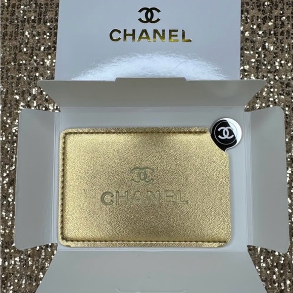 CHANEL Accessories - CHANEL Metallic Gold Card Holder